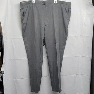 Sansabelt Mens Dress Pants 52 X 30 Classic Flat Front Straight Leg Gray